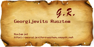 Georgijevits Rusztem névjegykártya